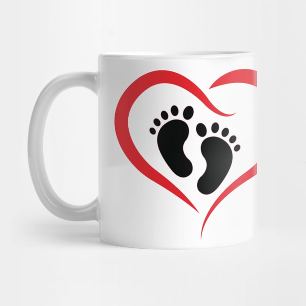 Feet in a HEART Maternity T-shirt by KazSells